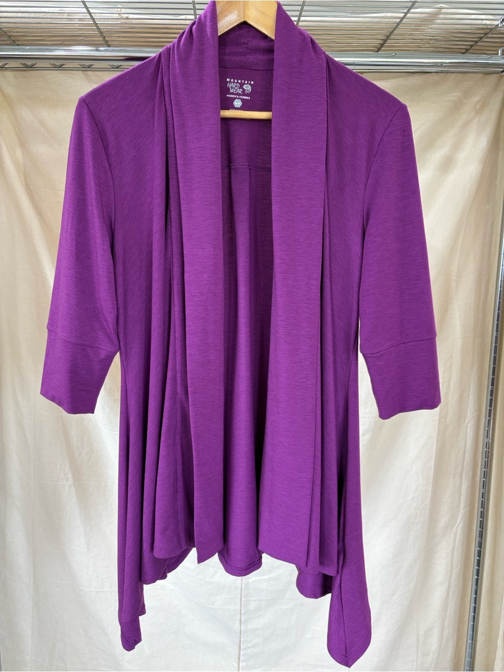 Mountain Hardwear Women's Purple Draped Open-Front Cardigan